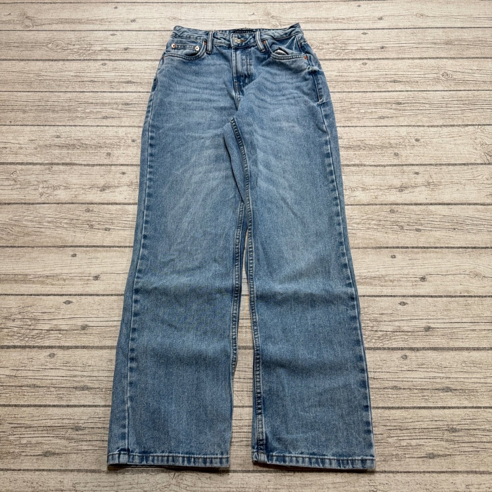 Aeropostale Jeans Womens 0 Blue Denim High Rise Wide Leg Relaxed Baggy Mom Denim